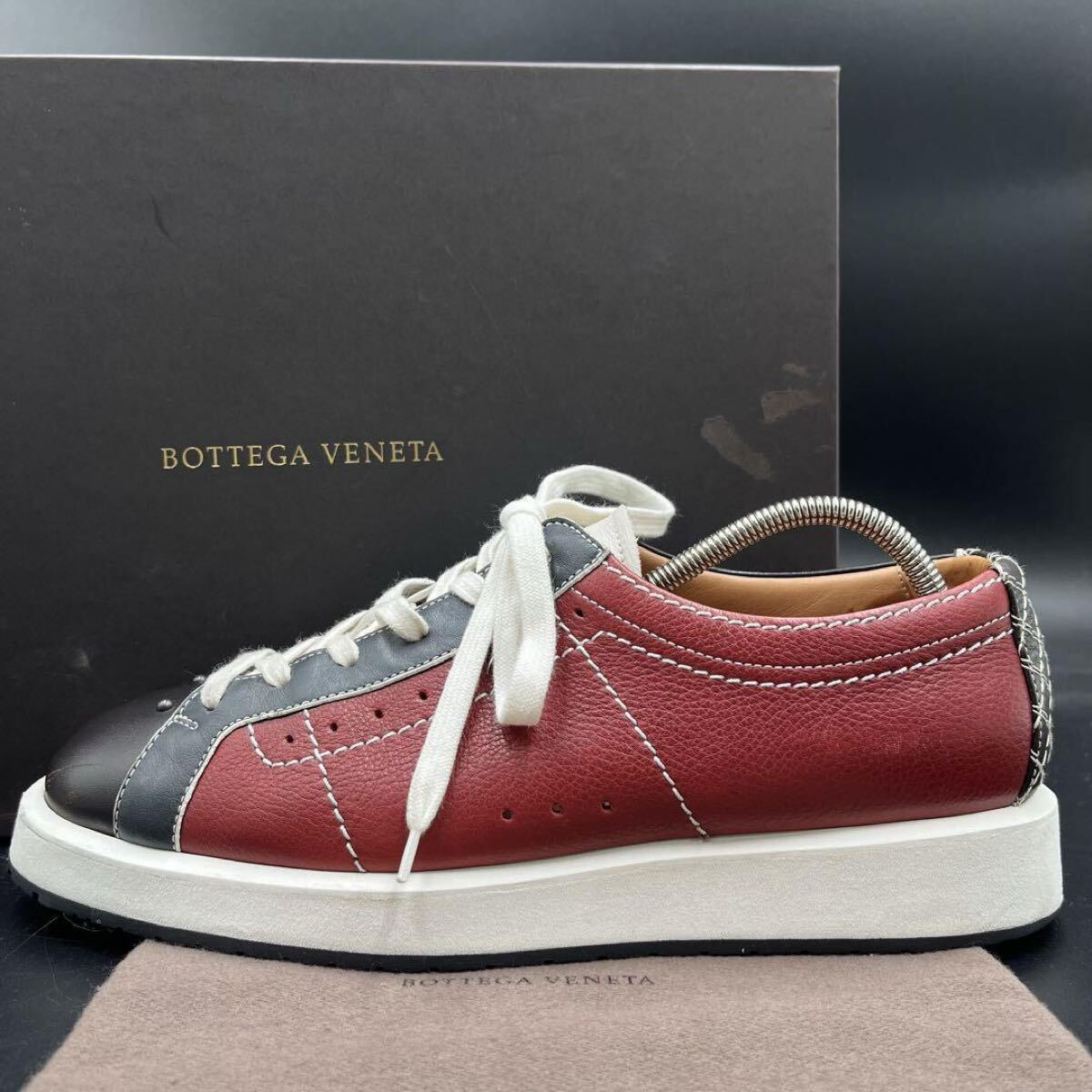 【美品】 BOTTEGA VENETA ボッテガヴェネタ 【圧倒的高級感】 ツートンカラー メンズ ローカット スニーカー シューズ 靴 25cm相當(dāng)