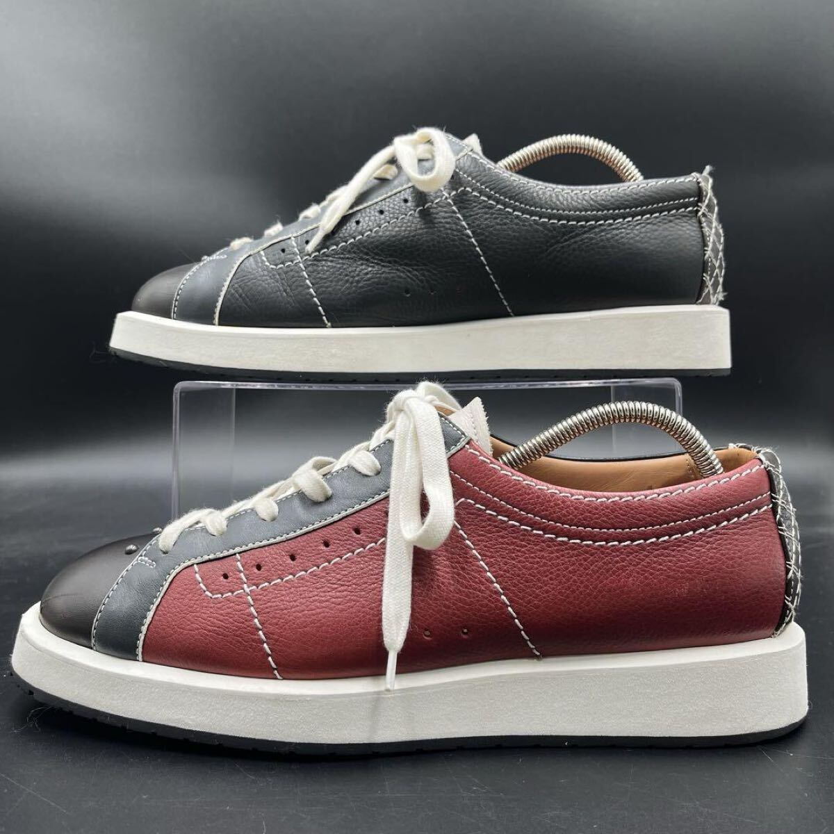 【美品】 BOTTEGA VENETA ボッテガヴェネタ 【圧倒的高級感】 ツートンカラー メンズ ローカット スニーカー シューズ 靴 25cm相當(dāng)