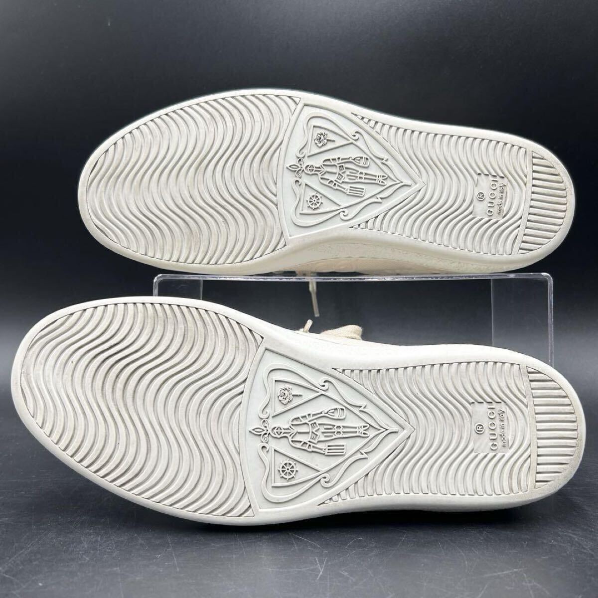 1円 【未使用級】 GUCCI グッチ 【圧倒的高級感】 GGエンボス GG柄 メンズ ローカット スニーカー シューズ 靴 ホワイト 白 26.5cm相當