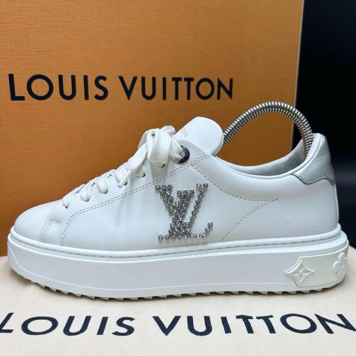 Louis Vuitton ホワイト スニーカー【26cm】 1円 【美品 箱保存袋付き】 LOUIS VUITTON ルイヴィトン タイム