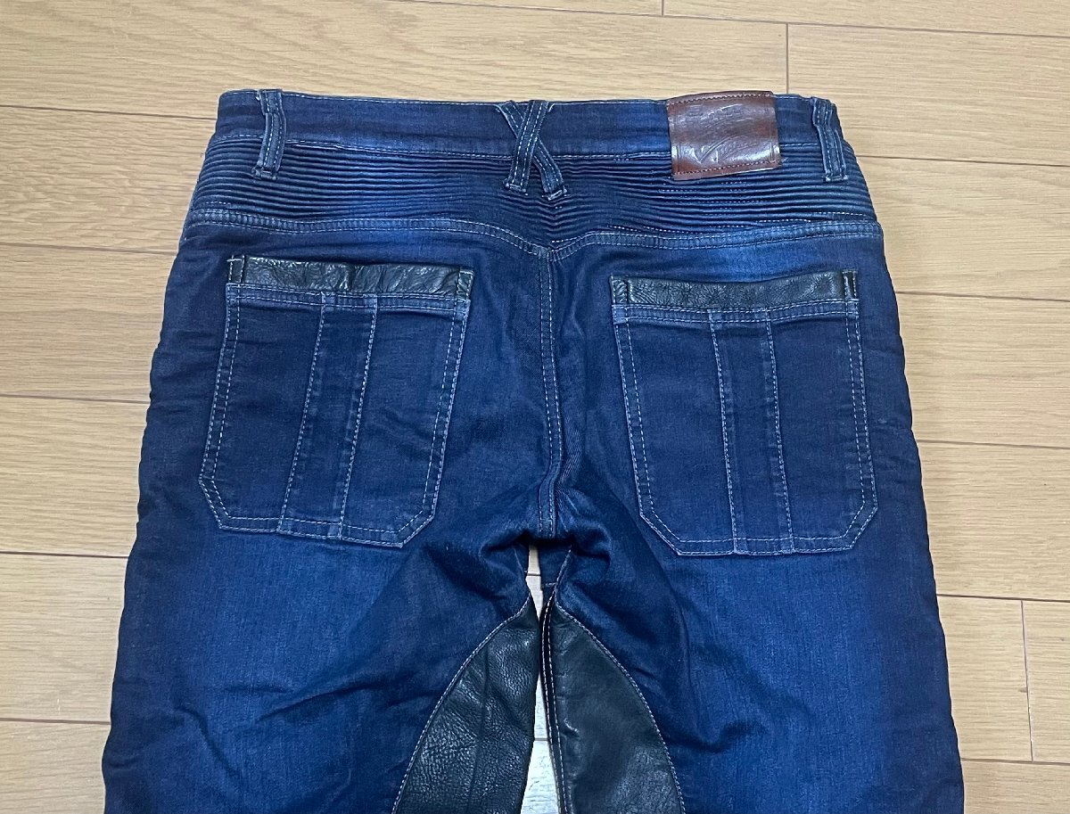 ■新入荷！■DEGNER デグナー 本革 デニム バトル ライダース デニムレザーパンツ 定価24,000円■Lサイズ