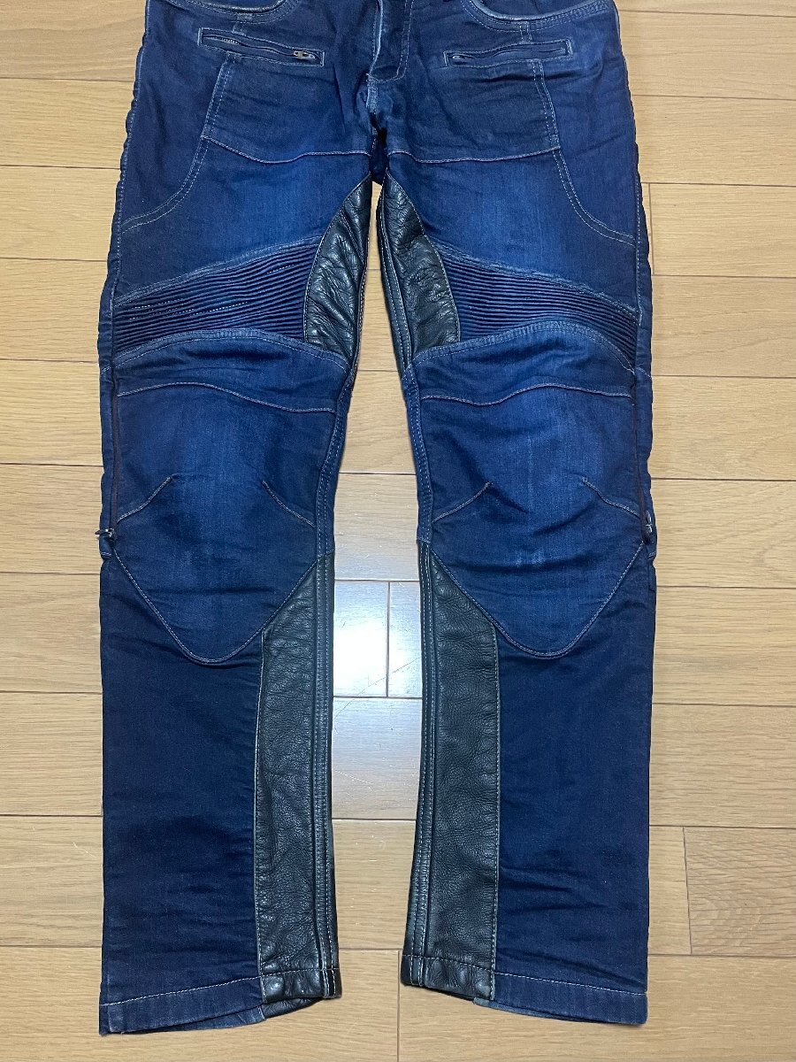 ■新入荷！■DEGNER デグナー 本革 デニム バトル ライダース デニムレザーパンツ 定価24,000円■Lサイズ