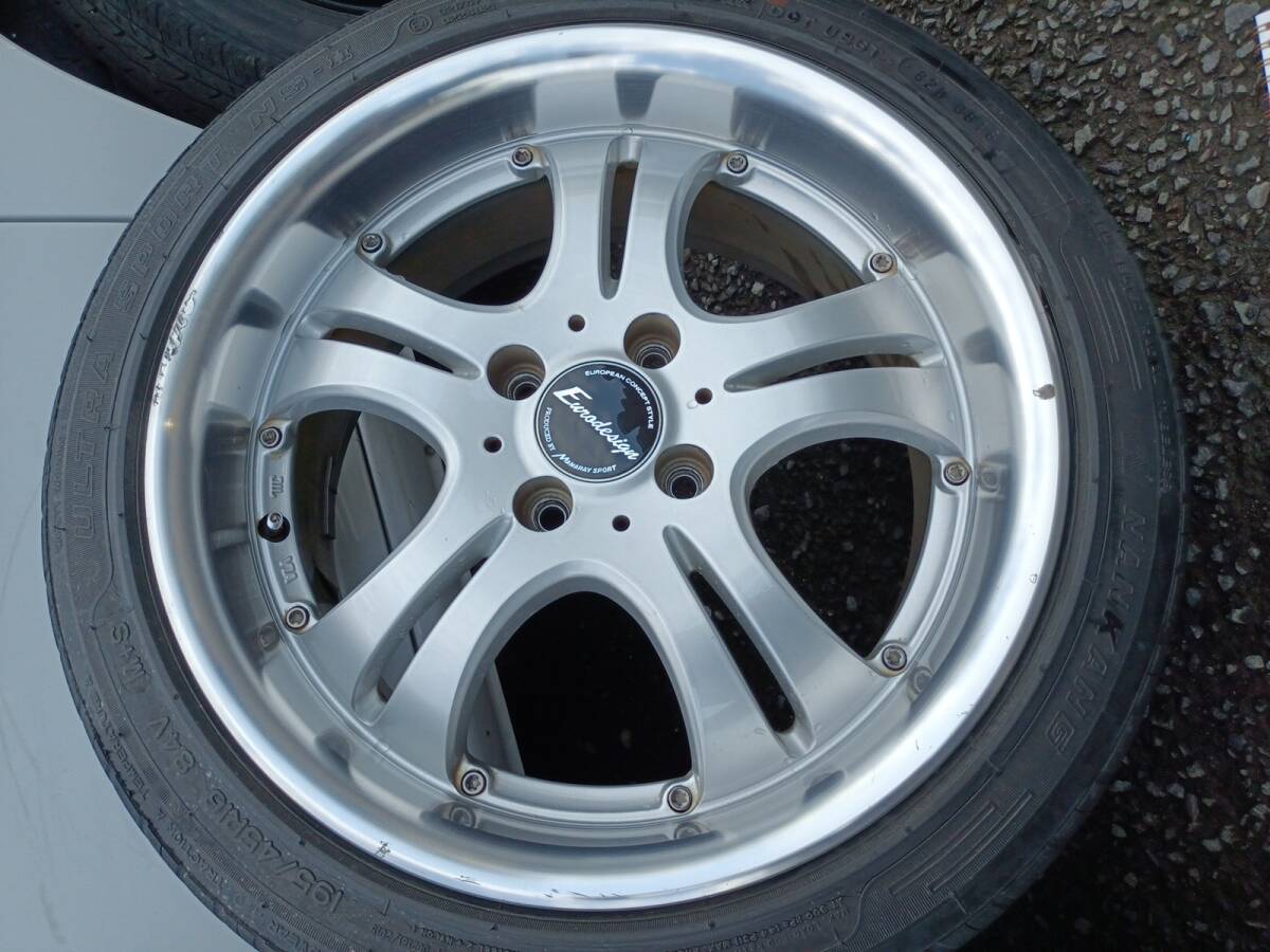 bB外し　ユーロデザイン 16インチ7Jインセット42 　4穴PCD100、195/45R16タイヤ付4本セット【中古】