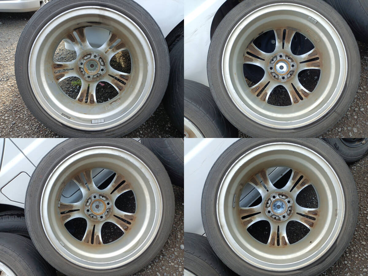 bB外し　ユーロデザイン 16インチ7Jインセット42 　4穴PCD100、195/45R16タイヤ付4本セット【中古】