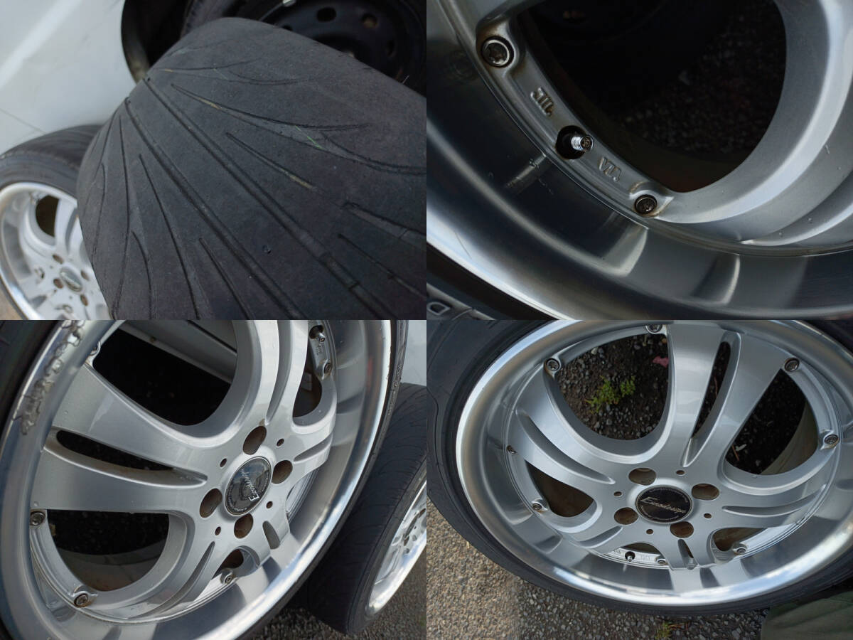 bB外し　ユーロデザイン 16インチ7Jインセット42 　4穴PCD100、195/45R16タイヤ付4本セット【中古】
