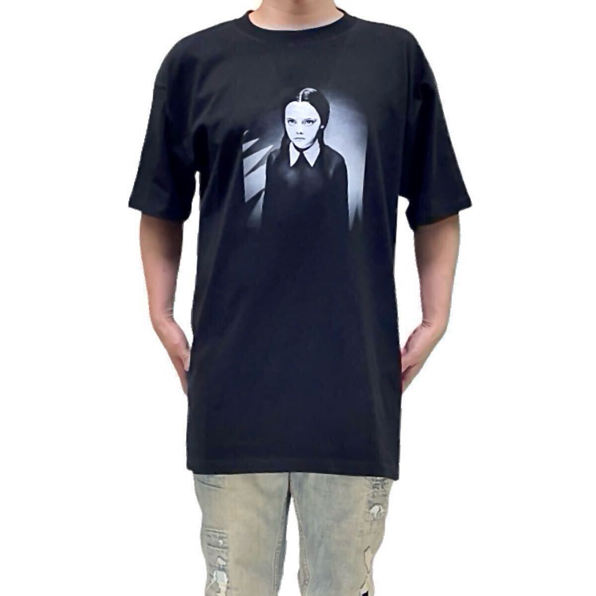 新品 アダムスファミリー ウェンズデー ゴシック ヒロイン少女 映画 Tシャツ 新品 アダムスファミリー ウェンズデー クリスティーナリッチ