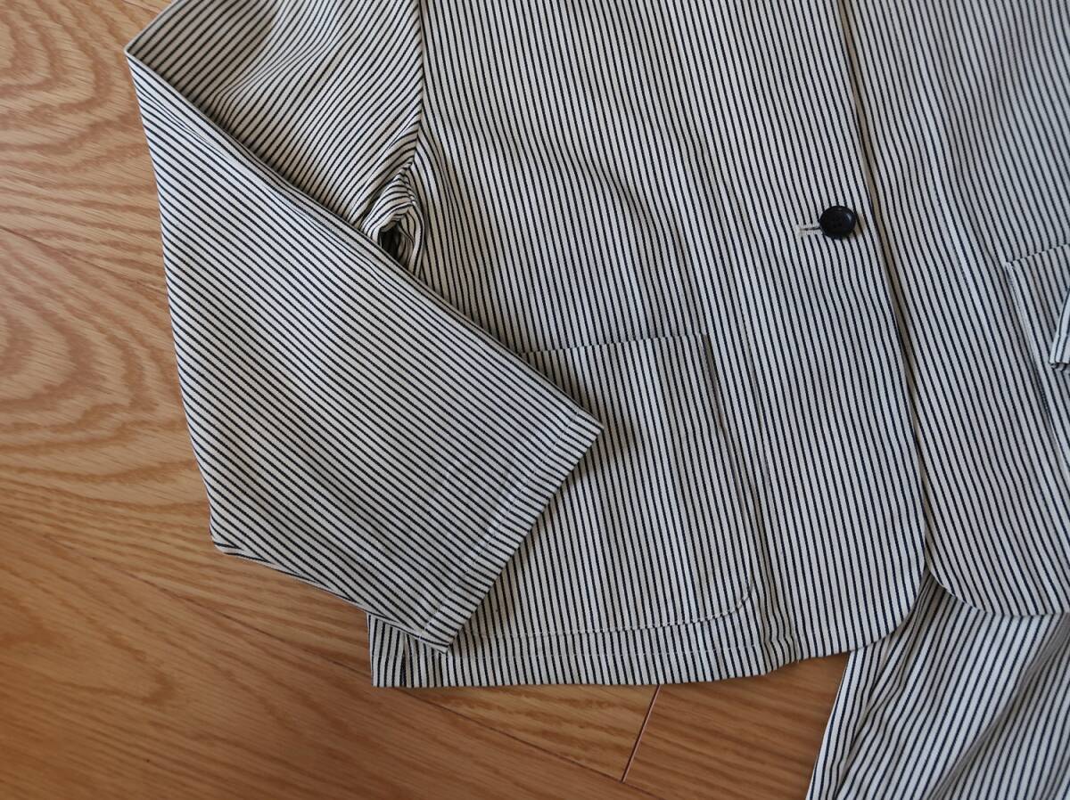ミズイロインド/mizuiroind■ ヒッコリーシャツジャケット＆ワイドテーパードパンツ2點(diǎn)セット■定価3.9萬(wàn)