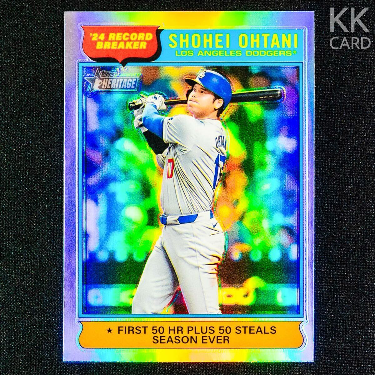 最新 2025 Topps Heritage 大谷翔平 No.1 史上初50/50 リフラクターパラレルカード Refractor ヘリテイジ
