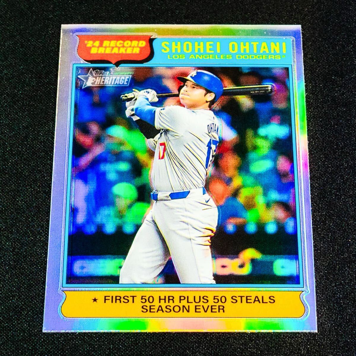 最新 2025 Topps Heritage 大谷翔平 No.1 史上初50/50 リフラクターパラレルカード Refractor ヘリテイジ
