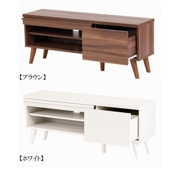 テレビ臺(tái)★新品/コンパクトモダンテレビ臺(tái)/幅105cm 40型 北歐風(fēng) 隠す収納 魅せる?yún)Ъ{ フラップ扉 可動(dòng)棚 背面化粧/白家具 ホワイト/a3