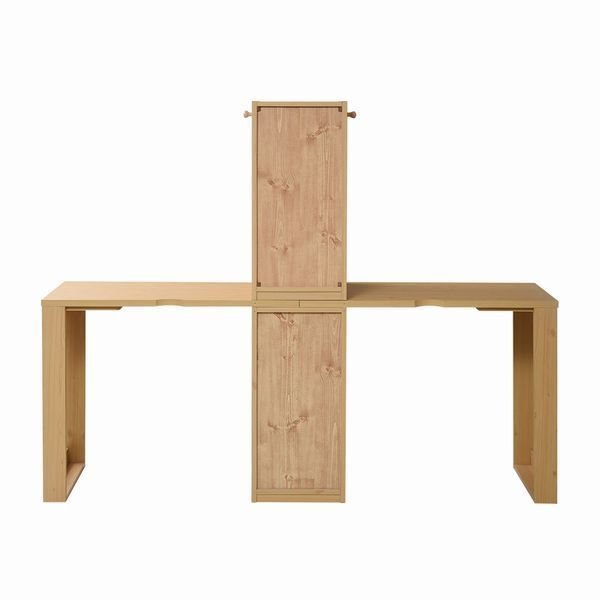機(jī)★コンパクトデスクシリーズ ラック＋チェストタイプ 2臺(tái)セット ツインデスク/學(xué)習(xí)デスク 事務(wù)デスク 子供～大人まで/ナチュラル 白/zz