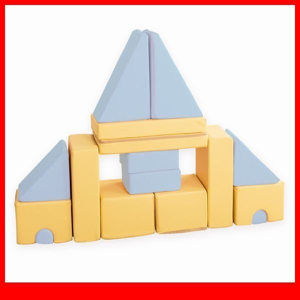 知育玩具★新品/積み木クッション 16個(gè)セット/出産 誕生日 入園祝 保育園 病院 商業(yè)施設(shè)のキッズコーナー/合皮 完成品 日本制/黃 青/a1