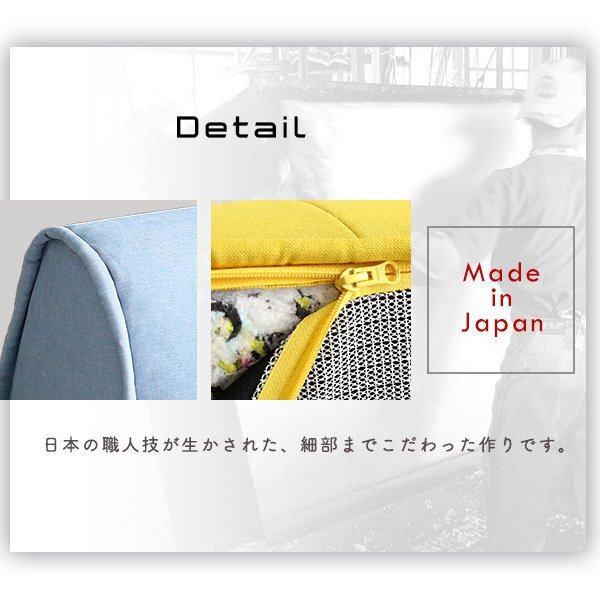 クッション★新品/背もたれクッション 滑り止め付き/ファブリック 安心の日本制 完成品/ベージュ 青 灰 淡青 黃/zz