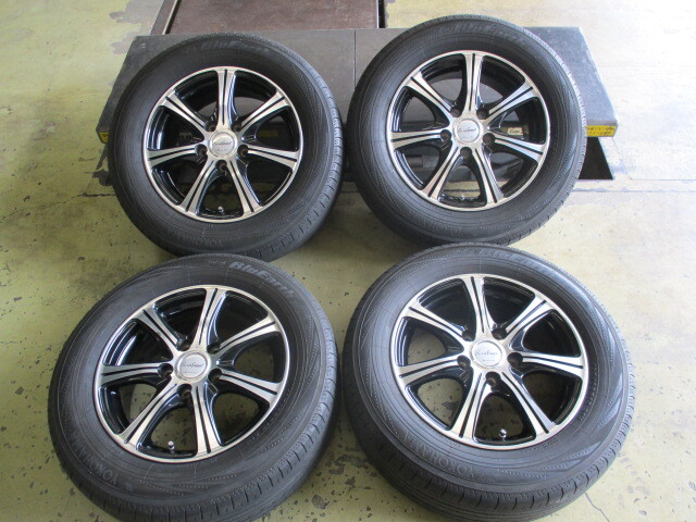 売切り◆中古4本SET マナレイスポーツ ユーロスピード◆15インチ-6J+50 114.3-5H◆ヨコハマ RV02 195/65R15　ノア ヴォクシー　夏用