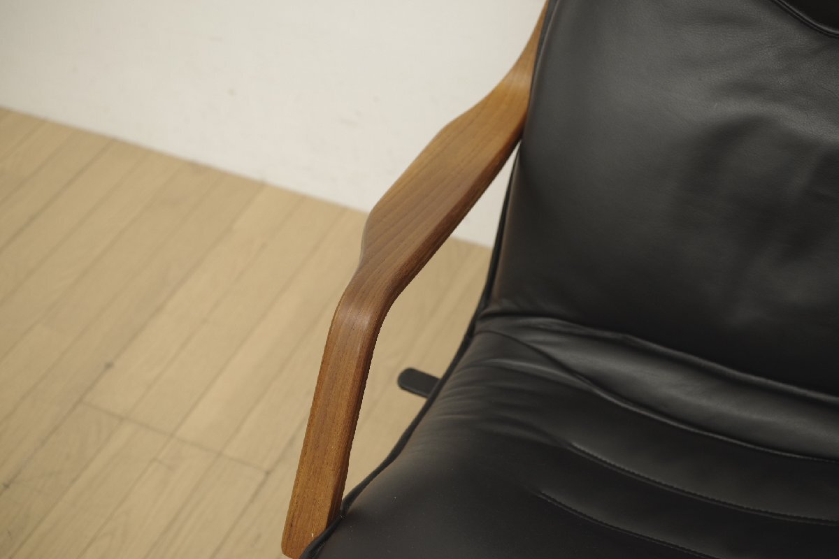 BERG Furniture ベルグファニチャー パーソナルチェア リクライニングチェア 本革 チーク材 北歐 ビンテージ デンマーク ブラック リビング