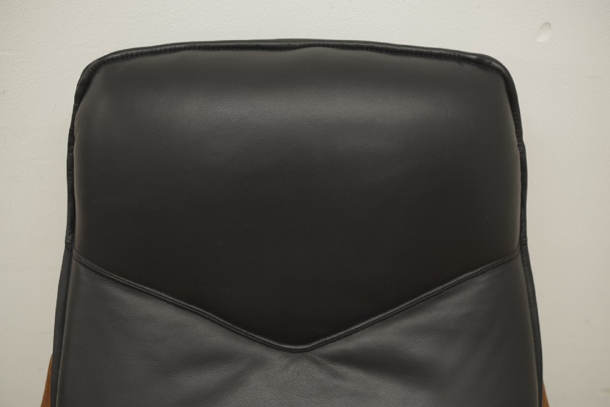 BERG Furniture ベルグファニチャー パーソナルチェア リクライニングチェア 本革 チーク材 北歐 ビンテージ デンマーク ブラック リビング