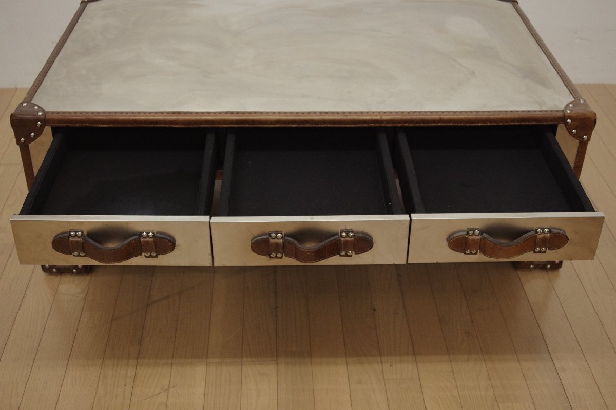 HALO Halo SLAB COFFEE TABLEs Rav кофе стол ширина 130cm центральный стол living современный багажник античный способ кожа выдвижной ящик 