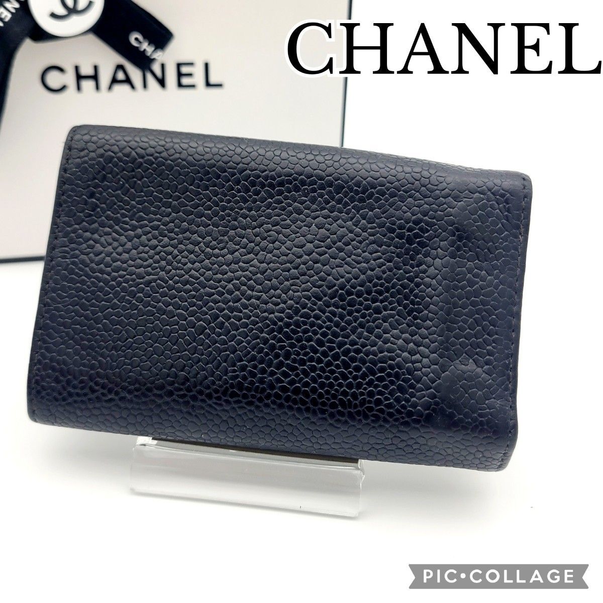 CHANEL キャビアスキン キーケース ブラック CHANEL シャネル キャビアスキン ココマーク キーケース レザー