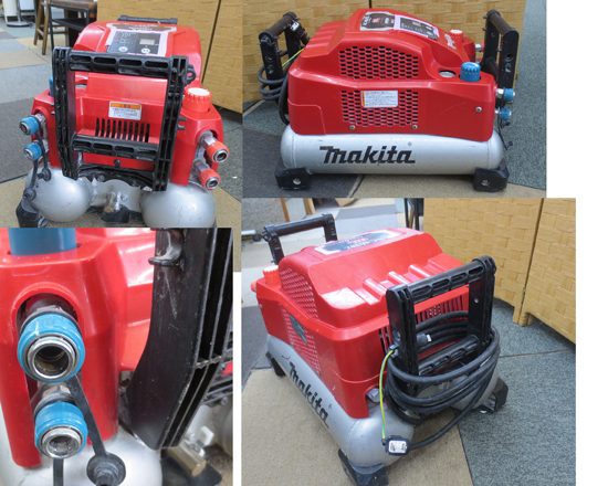 makita 常圧/高圧 エアコンプレッサ AC461XL 11L マキタ 赤 エアー コンプレッサー（50/60Hz）動作品 札幌 北20条店_画像2