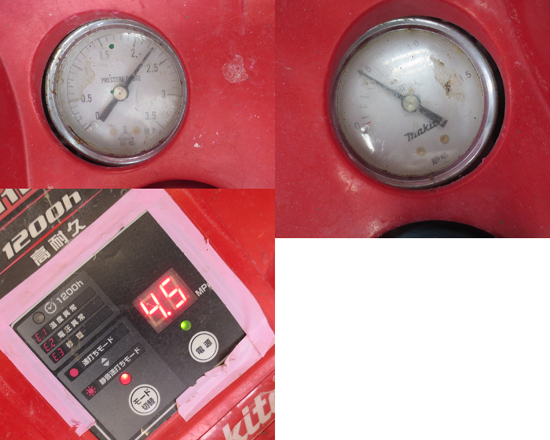 makita 常圧/高圧 エアコンプレッサ AC461XL 11L マキタ 赤 エアー コンプレッサー（50/60Hz）動作品 札幌 北20条店_画像4