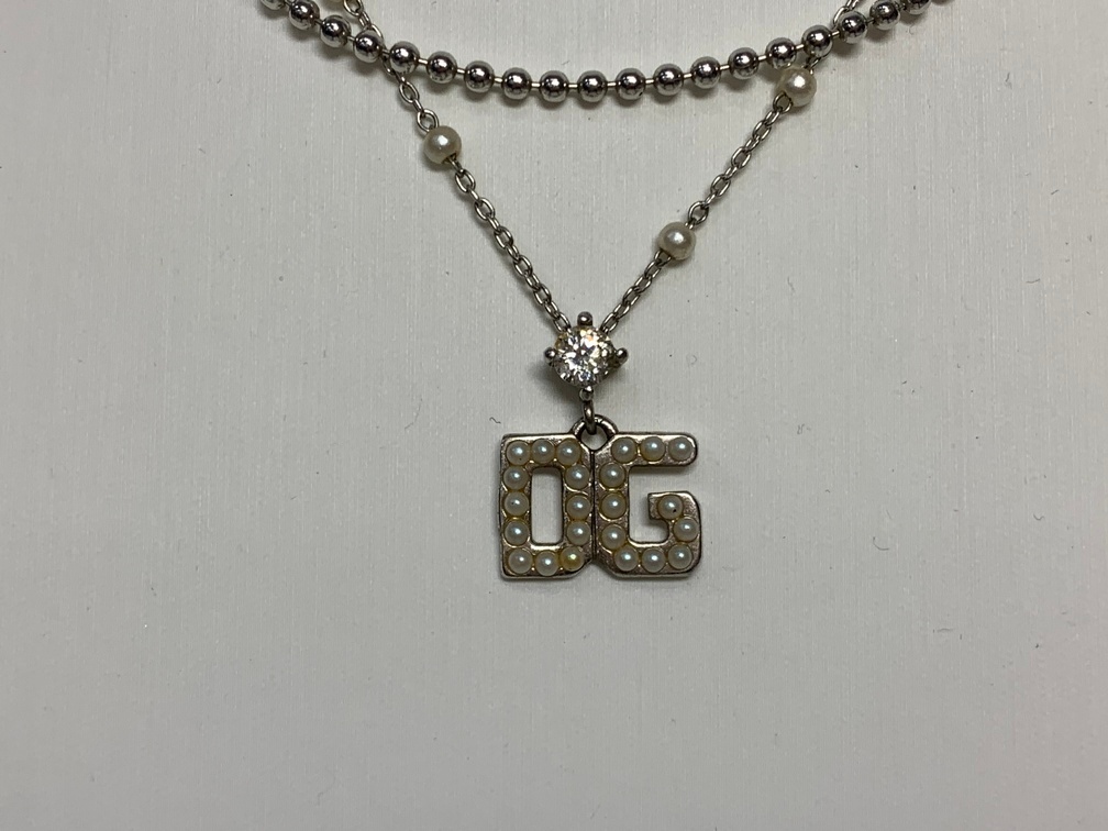 DOLCE&GABBANA ドルチェ＆ガッバーナ SV925 ロゴ ネックレス 2連ネックレス 箱付き 箱べたつき有り 【中古】GIY52691