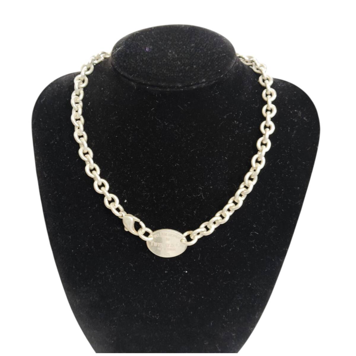 【中古品】 TIFFANY&Co. ティファニー リターントゥ オーバル チョーカー ネックレス SV925 アクセサリー 本體のみ W91303RD