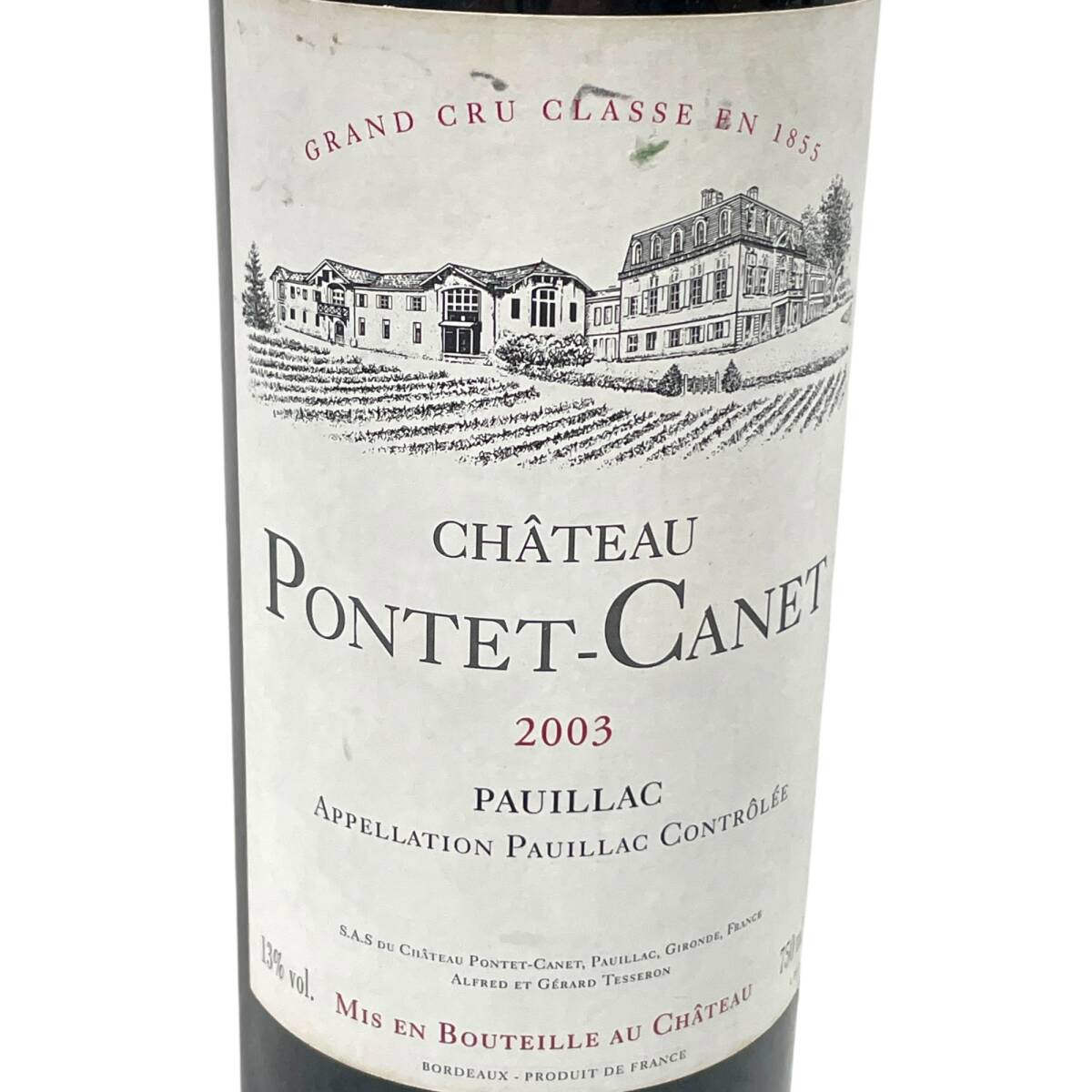◆未開栓◆ Chateau PONTET CANET シャトーポンテカネ 2003 ポイヤック 赤ワイン 果実酒 お酒 13% 750ml 1305g 本體のみ V91820NL