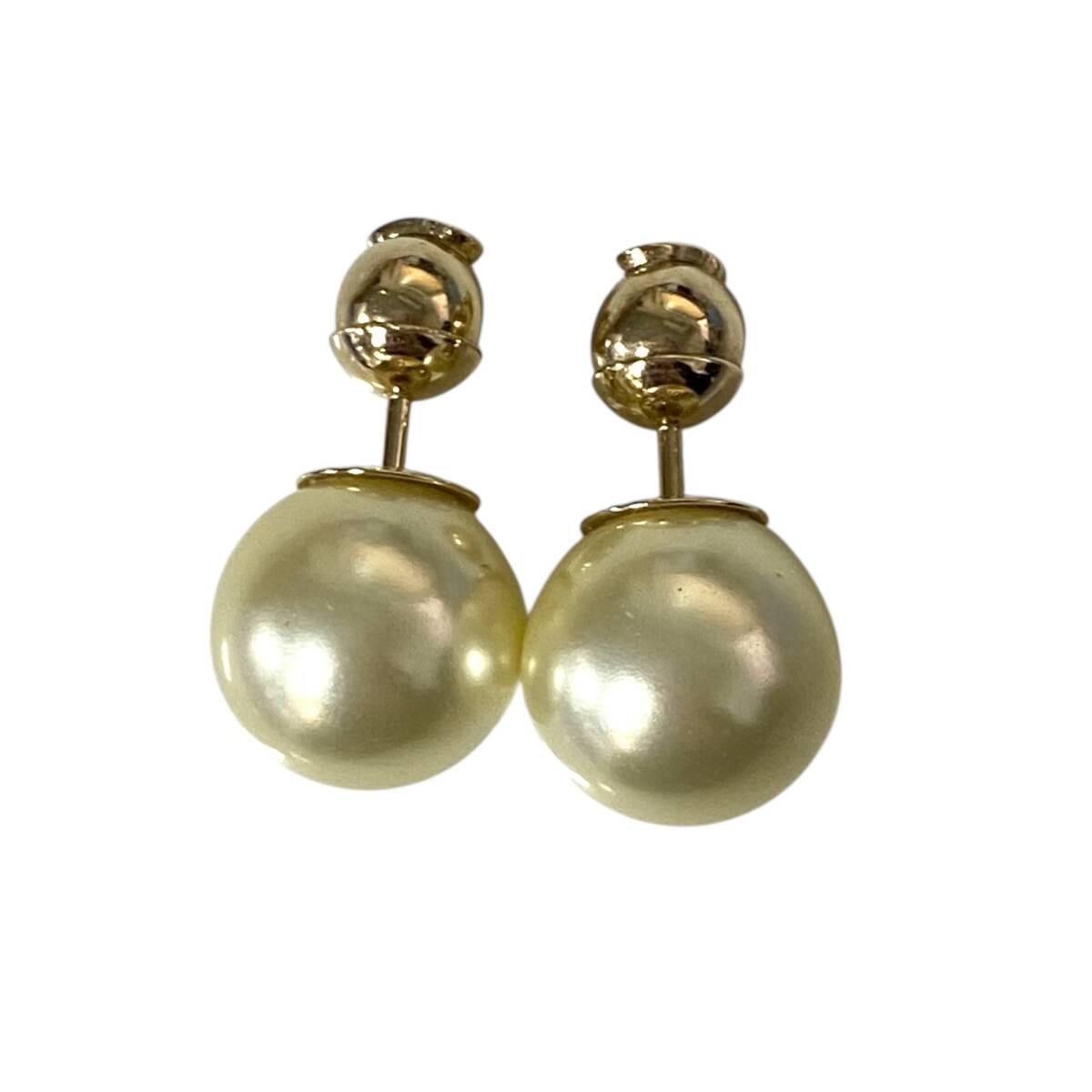 【中古品】 C.Dior ディオール フェイクパール パール ピアス レディース アクセサリー 本體のみ W91153RD