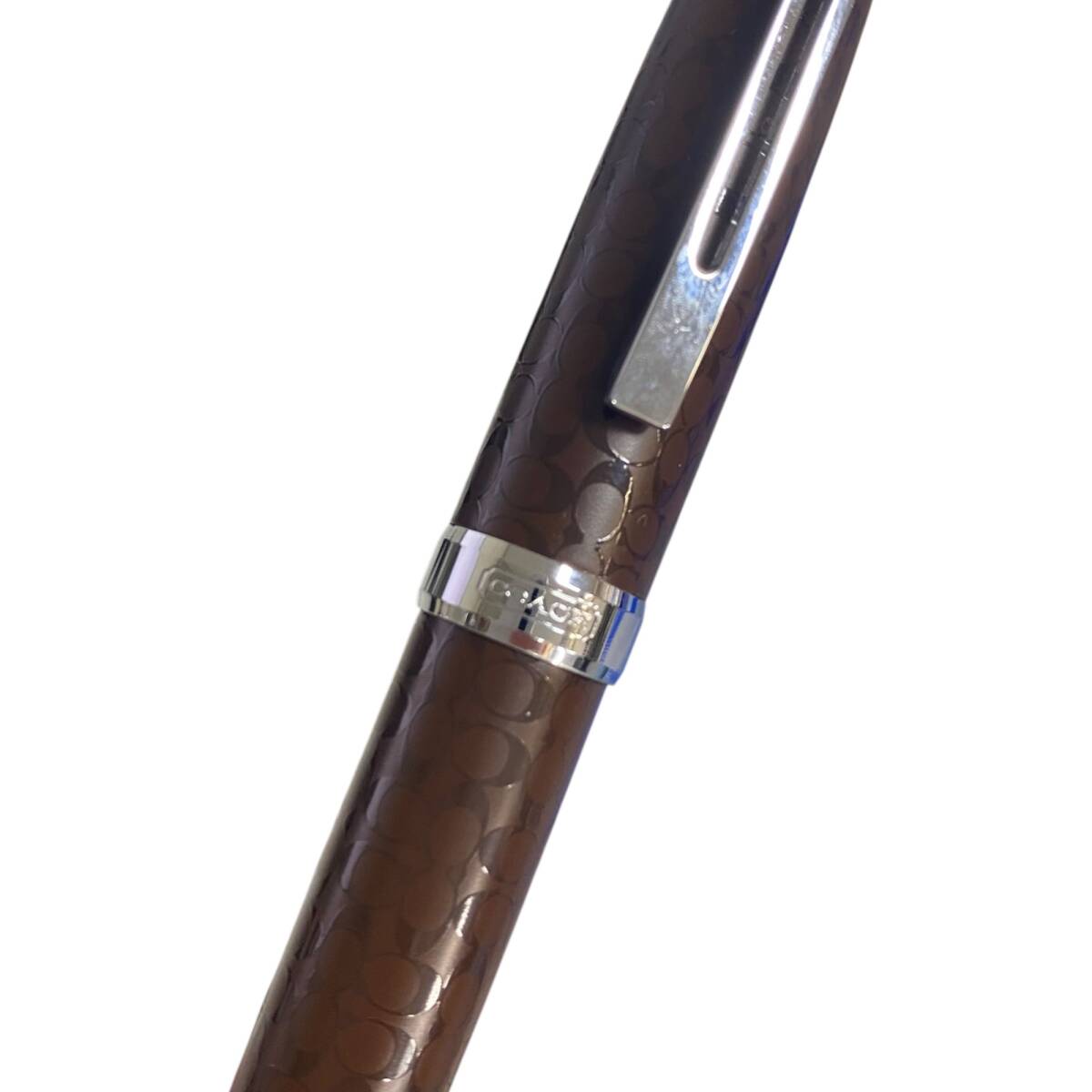 【中古品】COACH コーチ シグネチャー 万年筆 筆記用具 文房具 ブラウン系×シルバー 筆記未確認　A91956RL_画像2