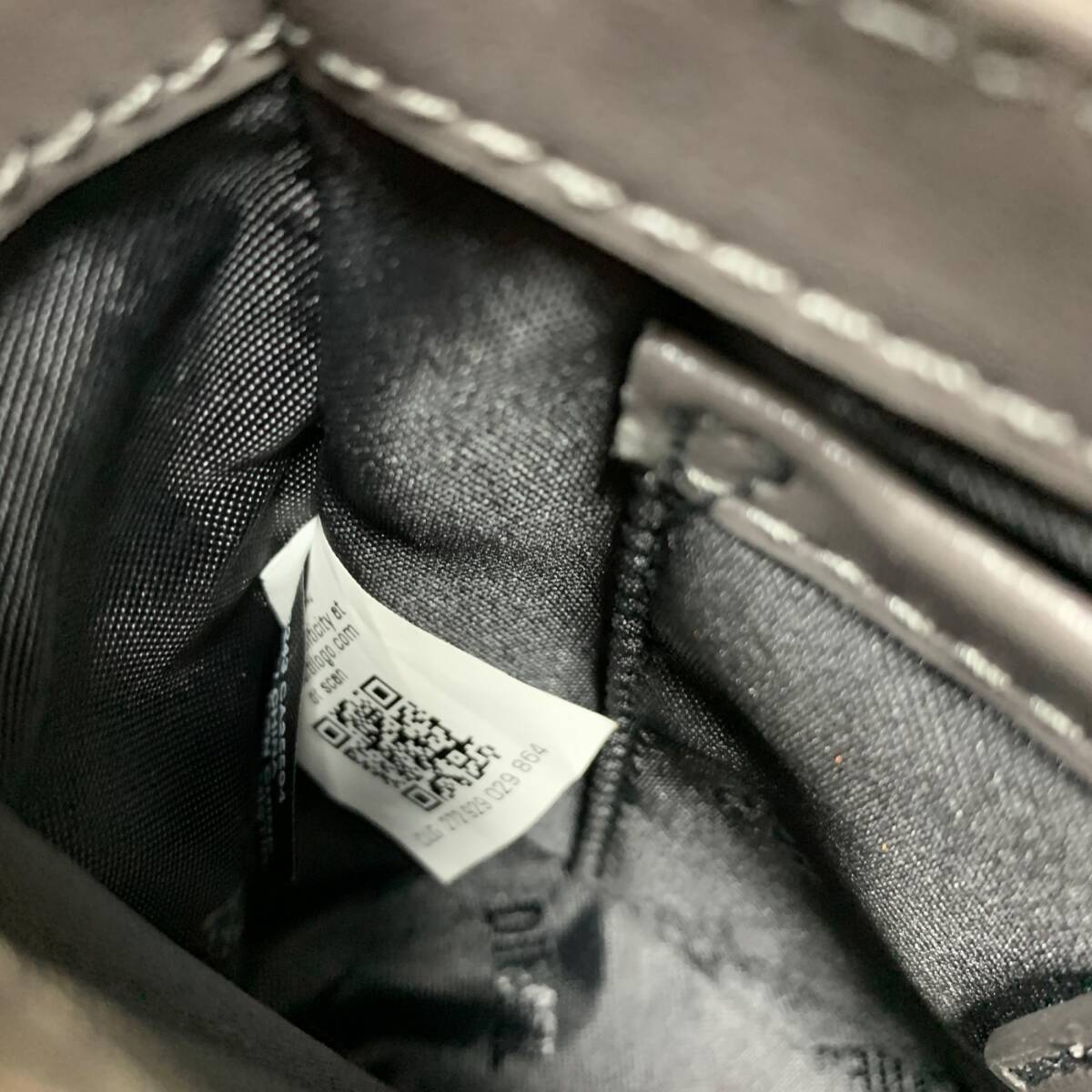 * б/у товар *DIESEL дизель 1DR D Logo кожа сумка на плечо ручная сумочка женский черный × серый серия стразы Q91038NC