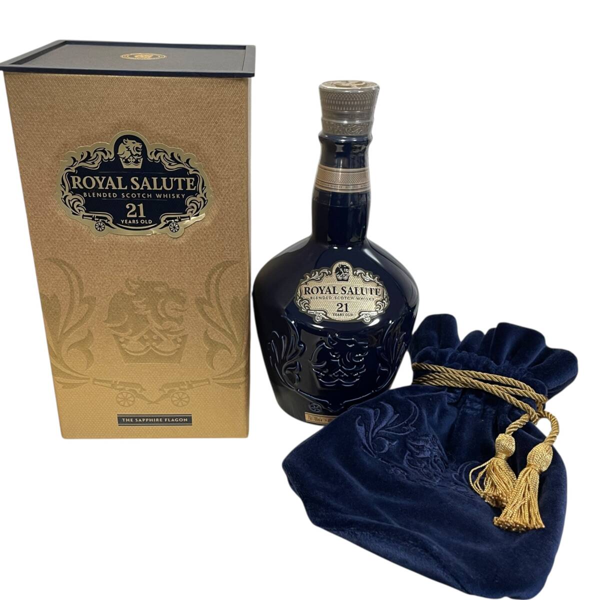 ◆未開栓◆ ROYAL SALUTE ロイヤルサルート 21年 700ml 40％ スコッチ ウイスキー ローヤルサルート 青ボトル 箱付き P92383NL