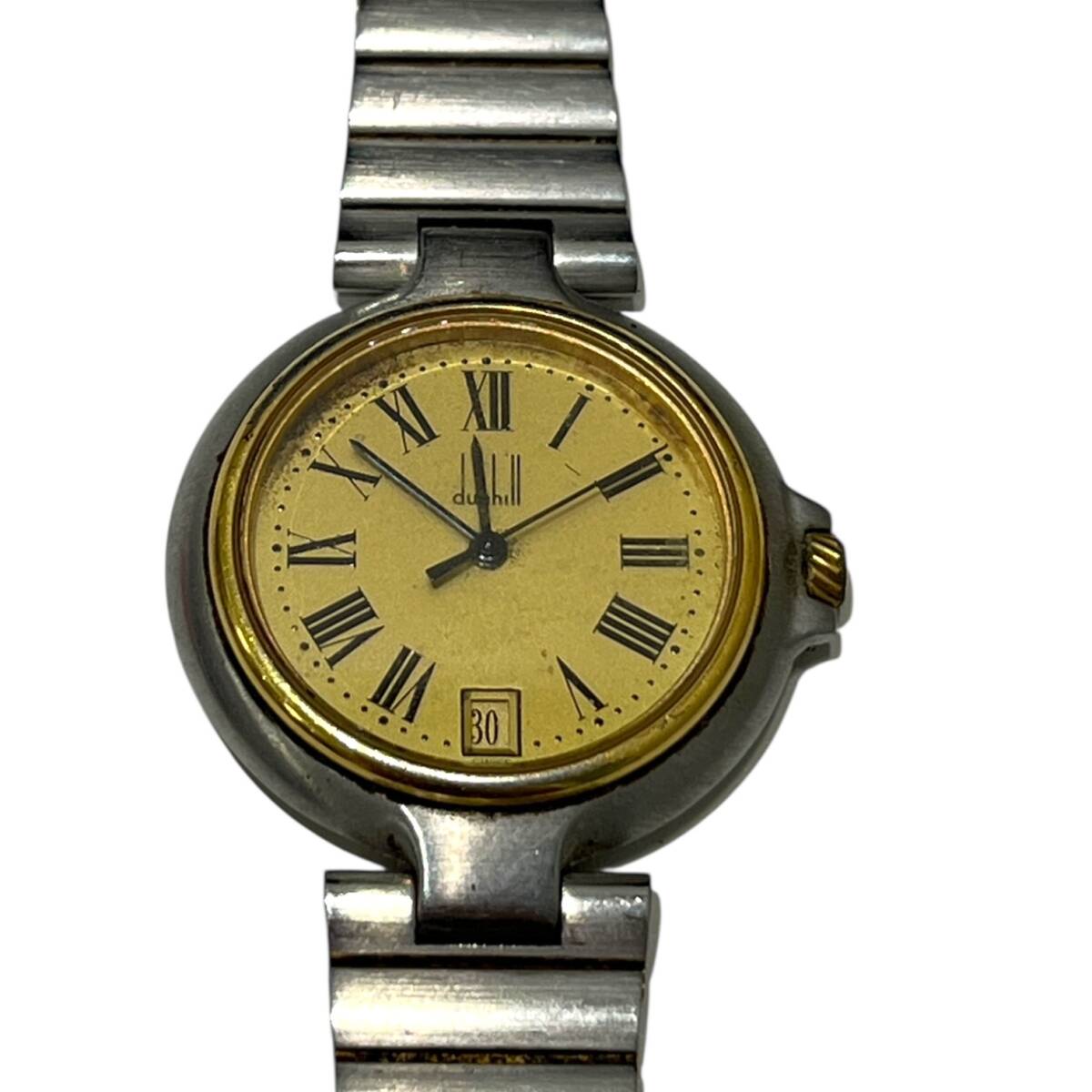 ■中古品■dunhill ダンヒル クォーツ 腕時(shí)計(jì) 3針 カレンダー 本體のみ メンズ ウォッチ ブランド rE6-77Z