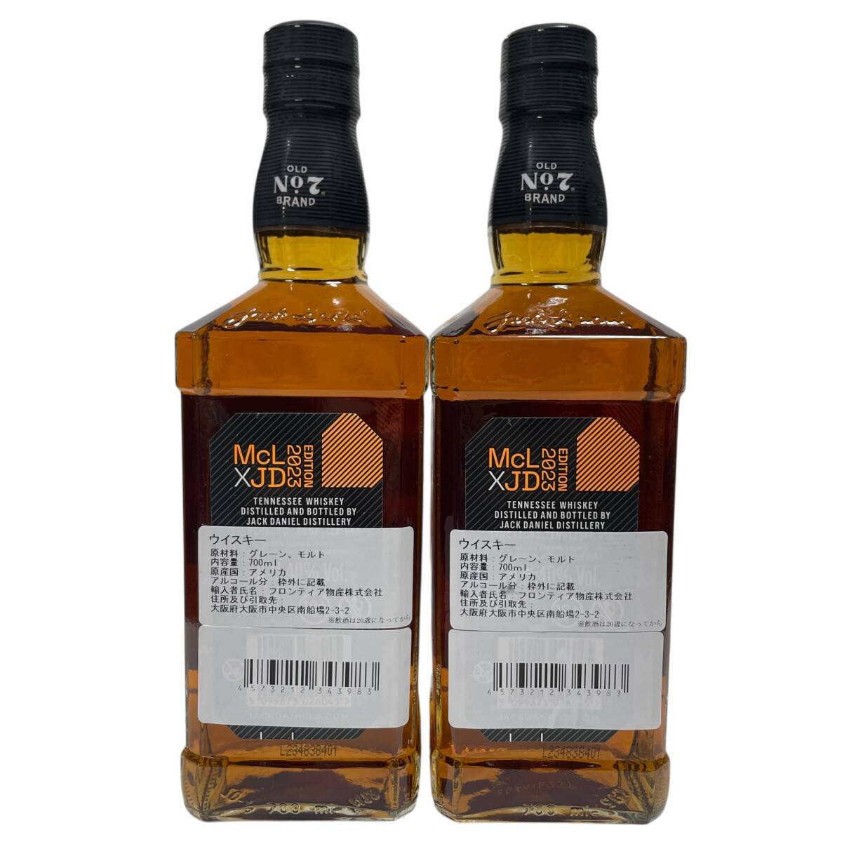 ◆未開栓◆Jack Daniel's ジャックダニエル ブラック マクラーレン 2023エディション 40度 700ml 1139g 2本 Q92811NL