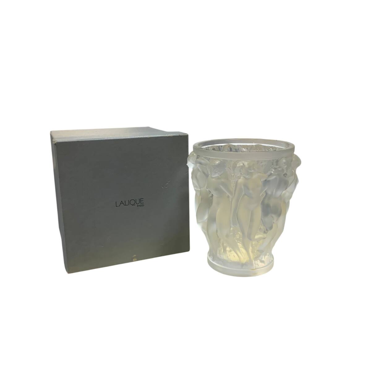 ◆中古品◆LALIQUE ラリック 花器 花瓶 バコントゥ ベース PM クリア インテリア クリスタルガラス 高さ24.5cm×口徑17cm IYQ2328NJ