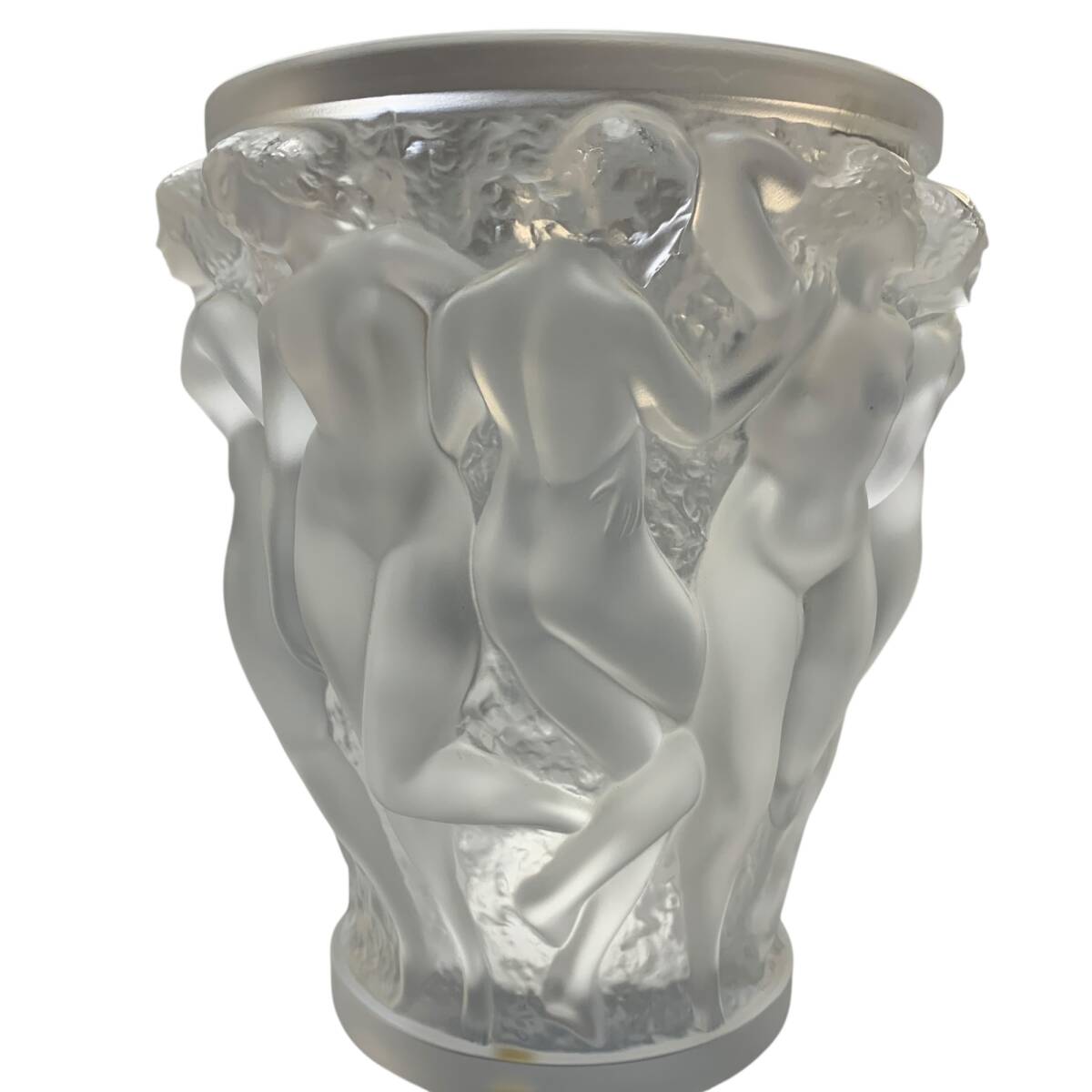 ◆中古品◆LALIQUE ラリック 花器 花瓶 バコントゥ ベース PM クリア インテリア クリスタルガラス 高さ24.5cm×口徑17cm IYQ2328NJ