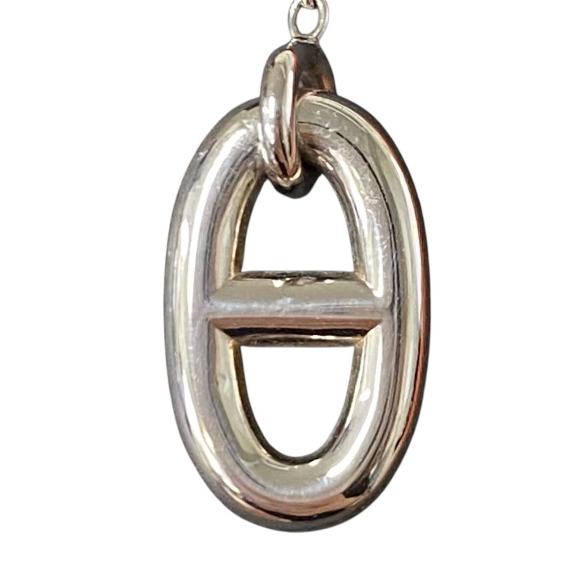 [ не использовался ]HERMES Hermes цепь серьги fa Randall she-n Dunk ruMM серебряный серьги A92509RD