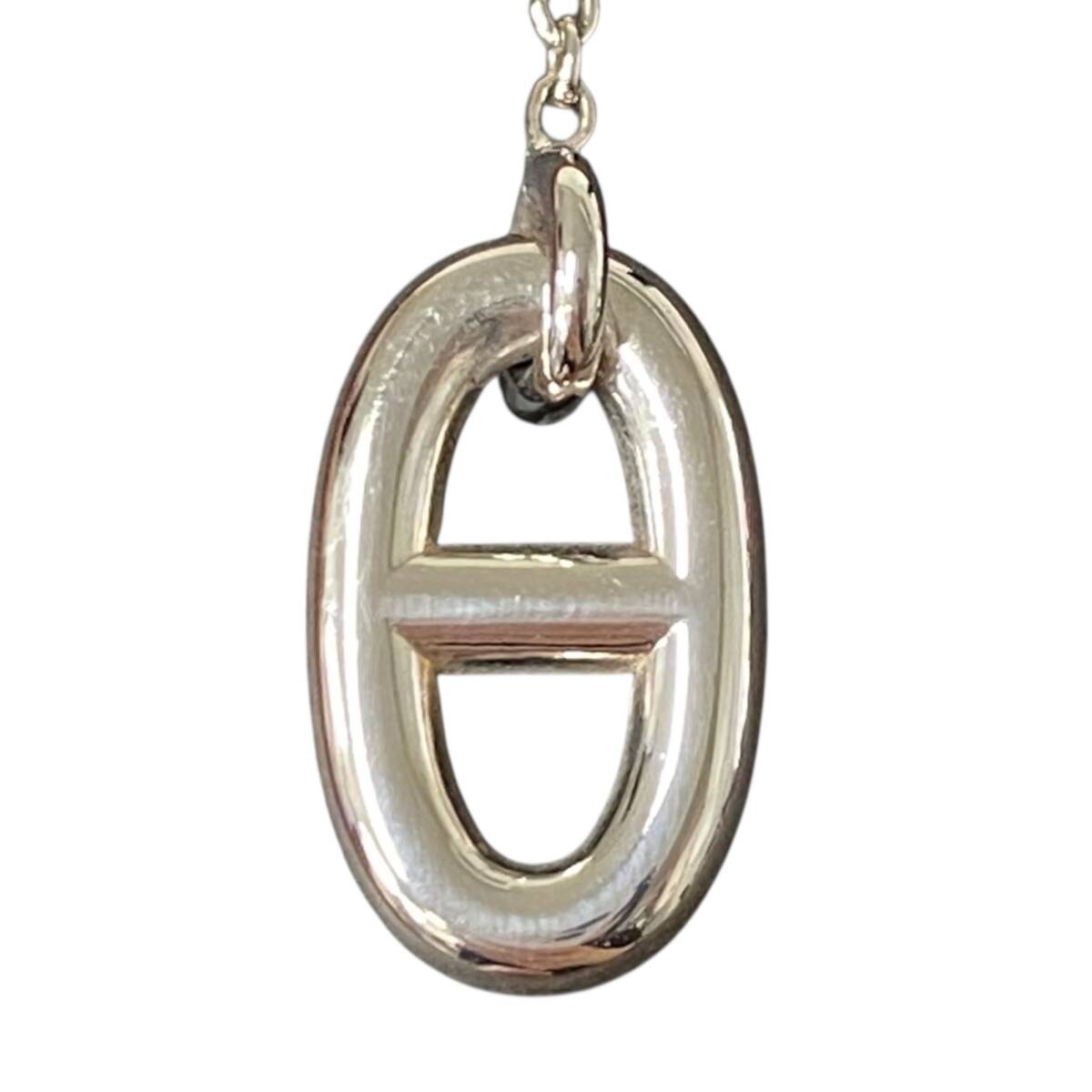 [ не использовался ]HERMES Hermes цепь серьги fa Randall she-n Dunk ruMM серебряный серьги A92509RD