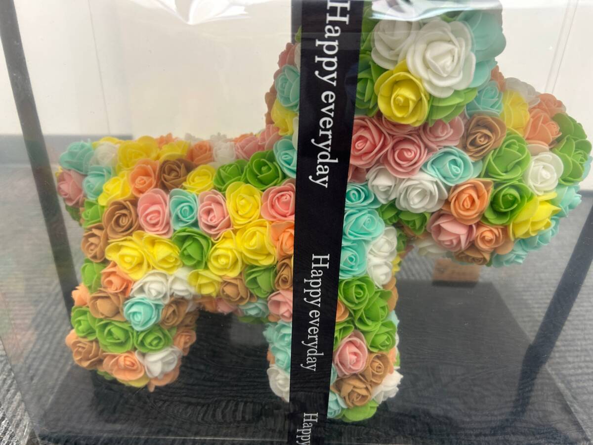 【未開封】 ローズドッグ フラワードッグ 造花 犬 カラフル 薔薇 バラ 置物 (FTM167FT)_画像4