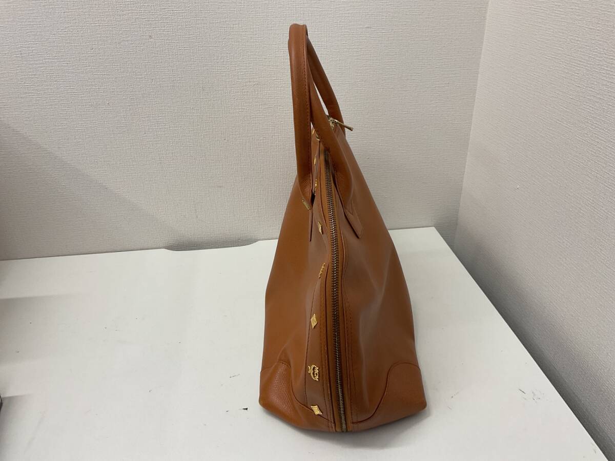 【中古品】 MCM 8510N ブラウン ドーム型ボストン ハンドバッグ 內(nèi)側(cè)スエード張り　IYHK1623