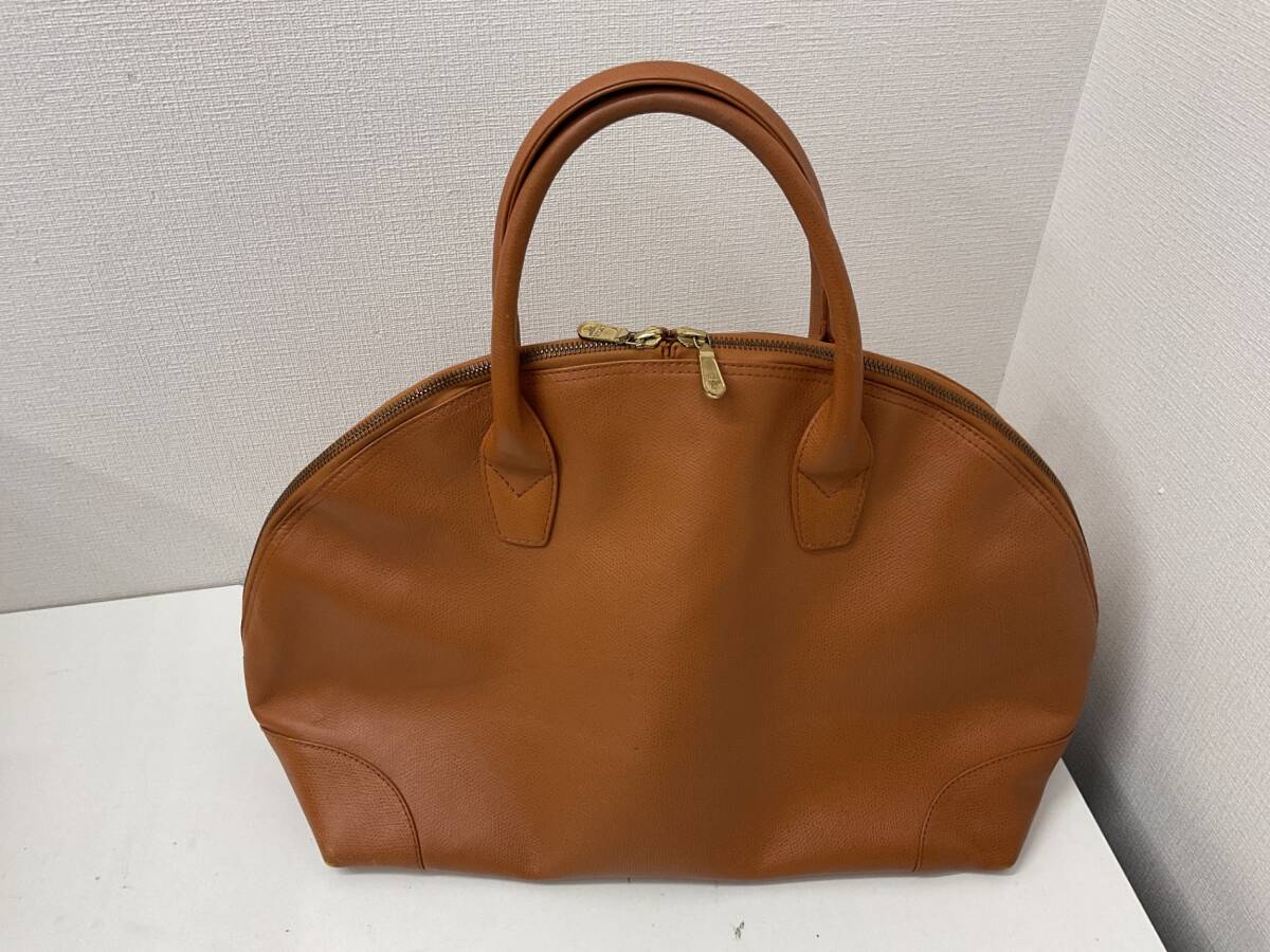 【中古品】 MCM 8510N ブラウン ドーム型ボストン ハンドバッグ 內(nèi)側(cè)スエード張り　IYHK1623