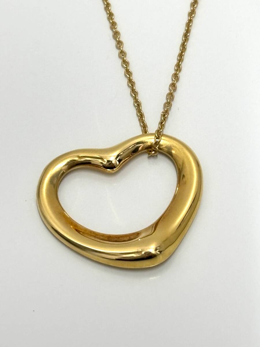 ☆美品☆TIFFANY＆Co. ティファニー オープンハート 750 ネックレス 総重量7.01g 750刻印有り イエローゴールド(SMU9363SM)
