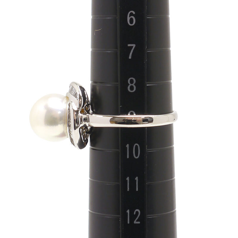 パールダイヤモンドリング 約9號(hào) PT900?真珠約9.1mm