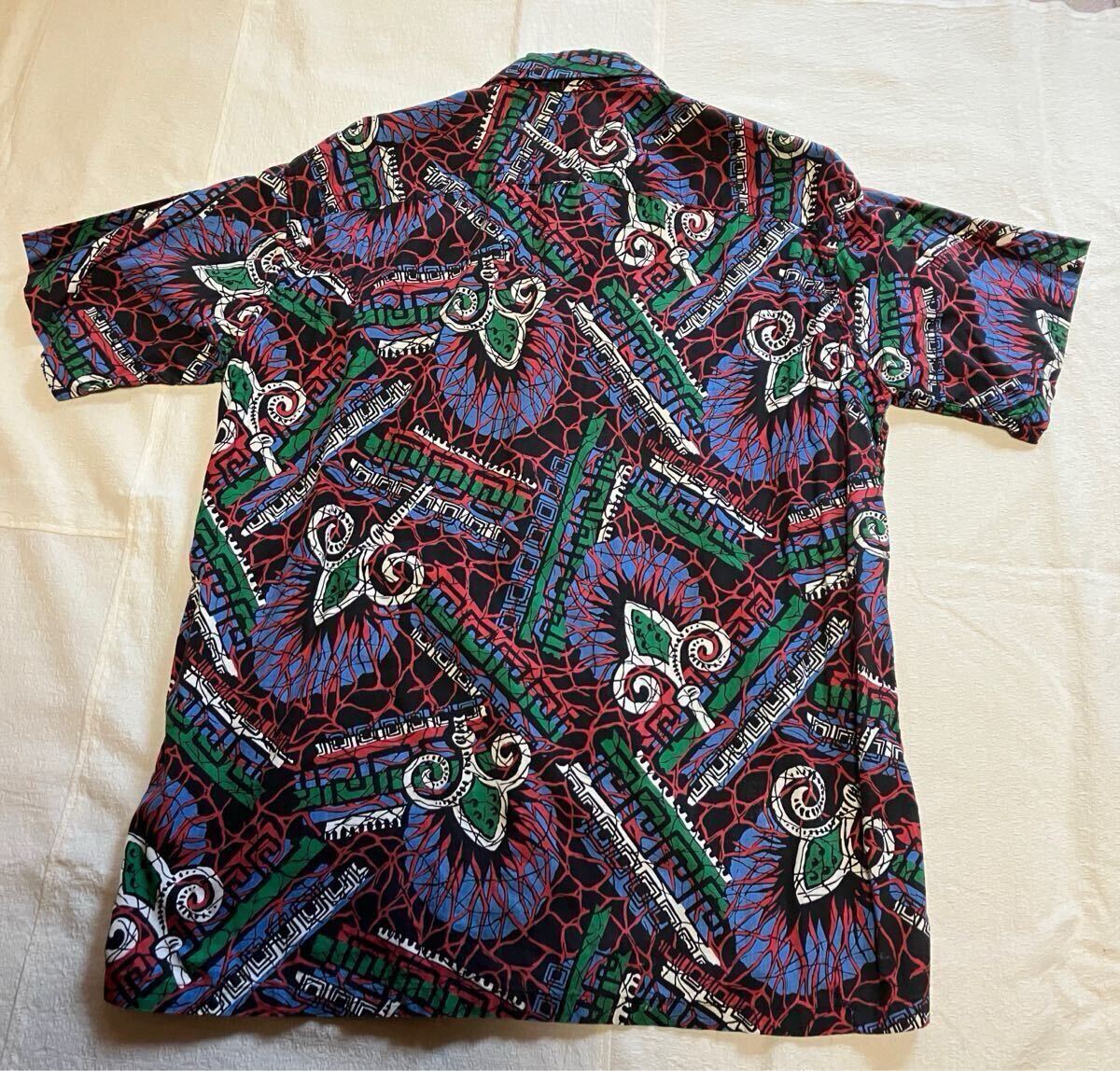 50s 60s ARROW открытый цвет рубашка aro - Hawaiian общий рисунок Vintage Vintage vintage rockabilly контри-рок 