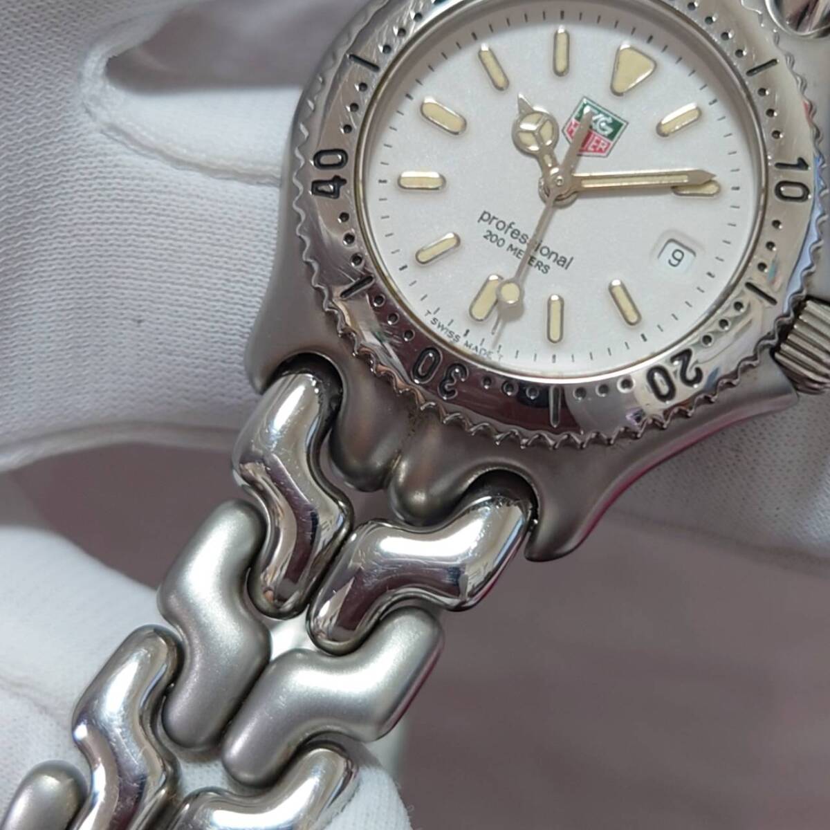 [1 иен старт!!] TAG Heuer TAGHEUER cell S/el Professional PROFESSIONAL кварц наручные часы белый циферблат ⑥
