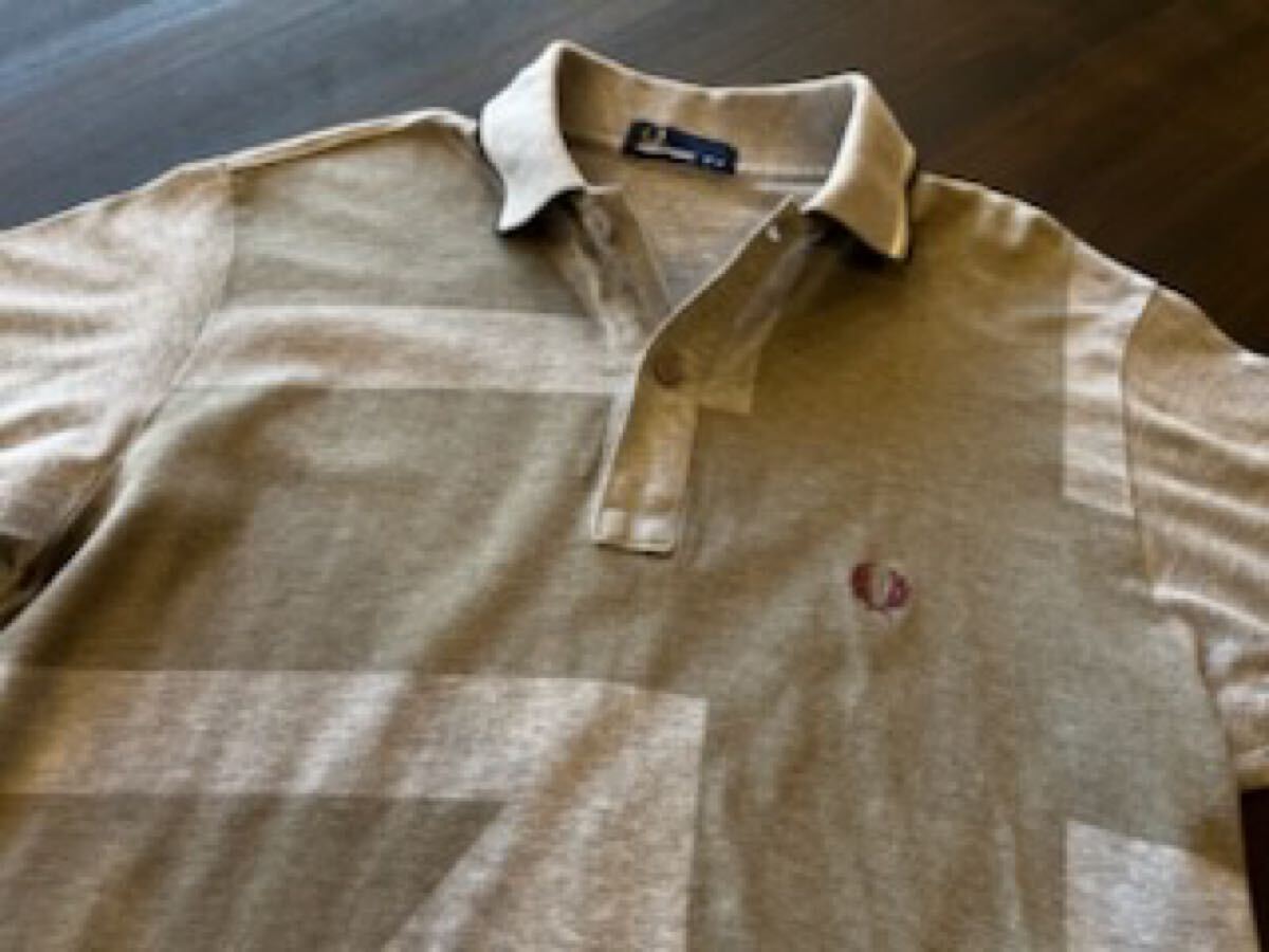 L563 メンズ ポロ シャツ FRED PERRY フレッドペリー 半袖 グレー ユニオンジャック アメカジ カジュアル 古著 / S レターパックライト発送