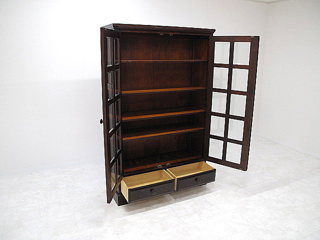 極美品　北海道民芸家具 樺無垢材 本棚 ブックシェルフ W108cm 高級書棚 極美品 北海道民芸家具 樺無垢材 本棚 ブックシェルフ W108cm