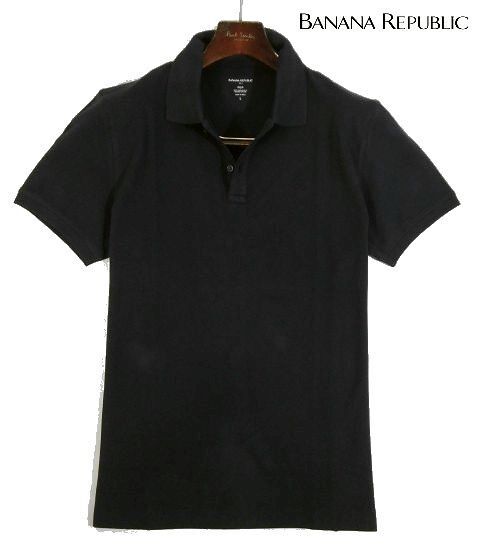 F木06326新品▼ バナナリパブリック BANANA REPUBLIC 半袖ポロシャツ 【 L 】 ポロシャツ バナナ?リパブリック BANANA REPUBLIC 黒系