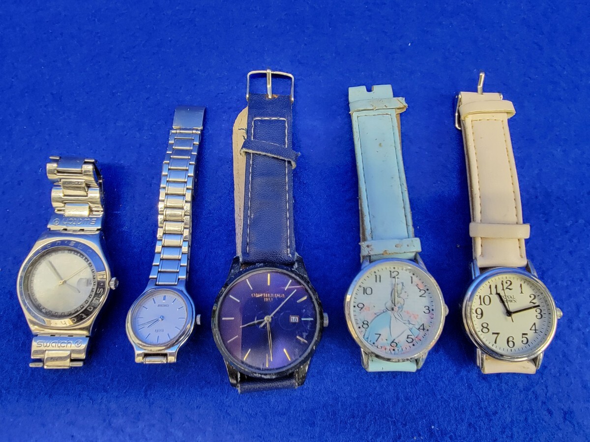 04 утиль снятие деталей Swatch SEIKO spirit ON THE EDGE тайна. страна. Alice ROYAL CROWN наручные часы 5 шт. комплект разряженная батарея неисправность товар 