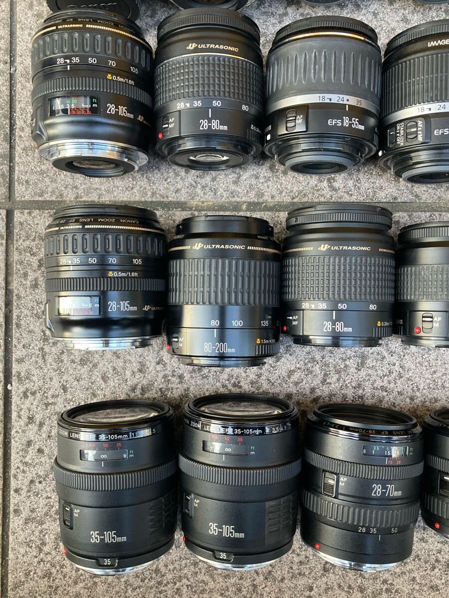 Canon EF-S EF итого 28шт.@ суммировать 75-300 Ⅲ 18-55mm 28-80mm 80-200mm 28-70mm 35-70mm 28-105mm Canon линзы много совместно комплект 