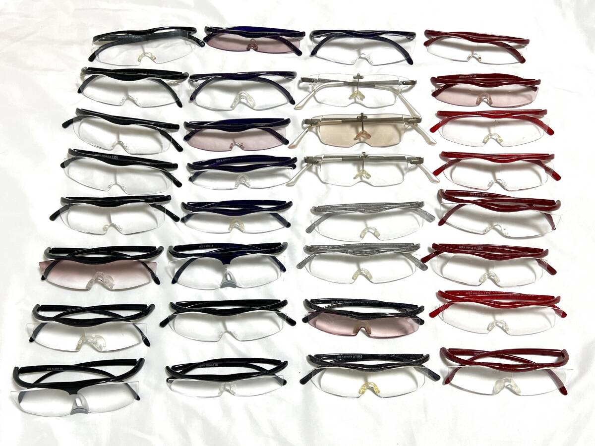 ハズキルーペ 32點まとめ売り 拡大鏡 老眼鏡 メガネ シニアグラス ブラック レッド チタン 狀態(tài)様々 セット 大量 まとめて　HAZUKI